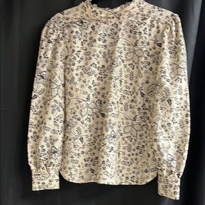 LOFT Petite Floral Long Sleeve Blouse